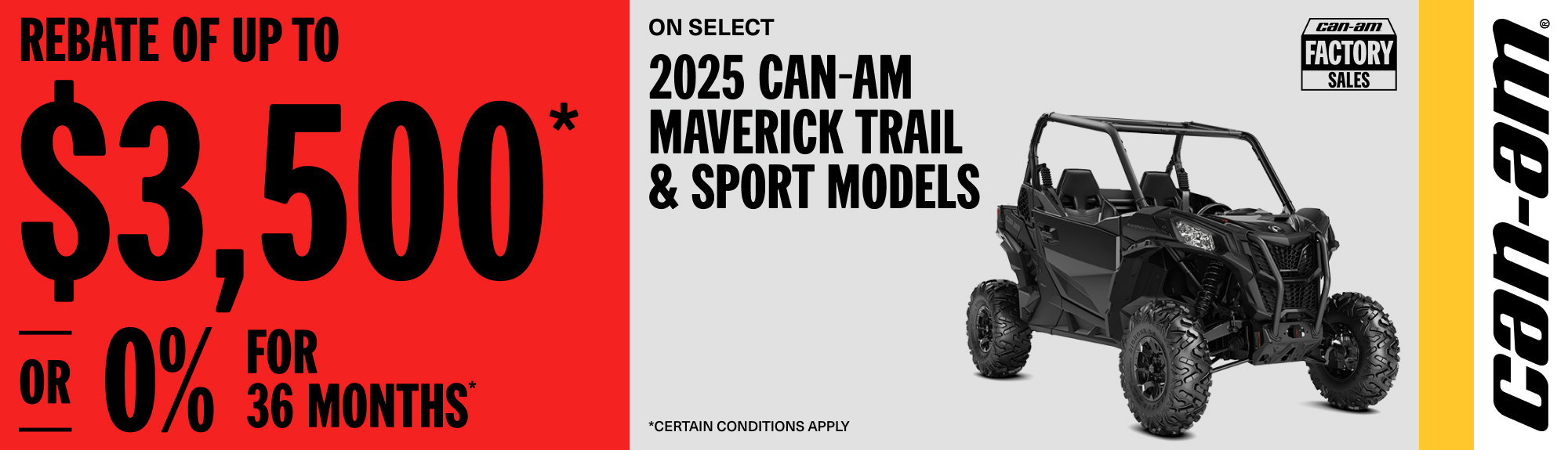 2048800_ORVMY25MaverickTrailSportFallSaleEventOfferDEALERWEBWEBROT2000x575ENNA